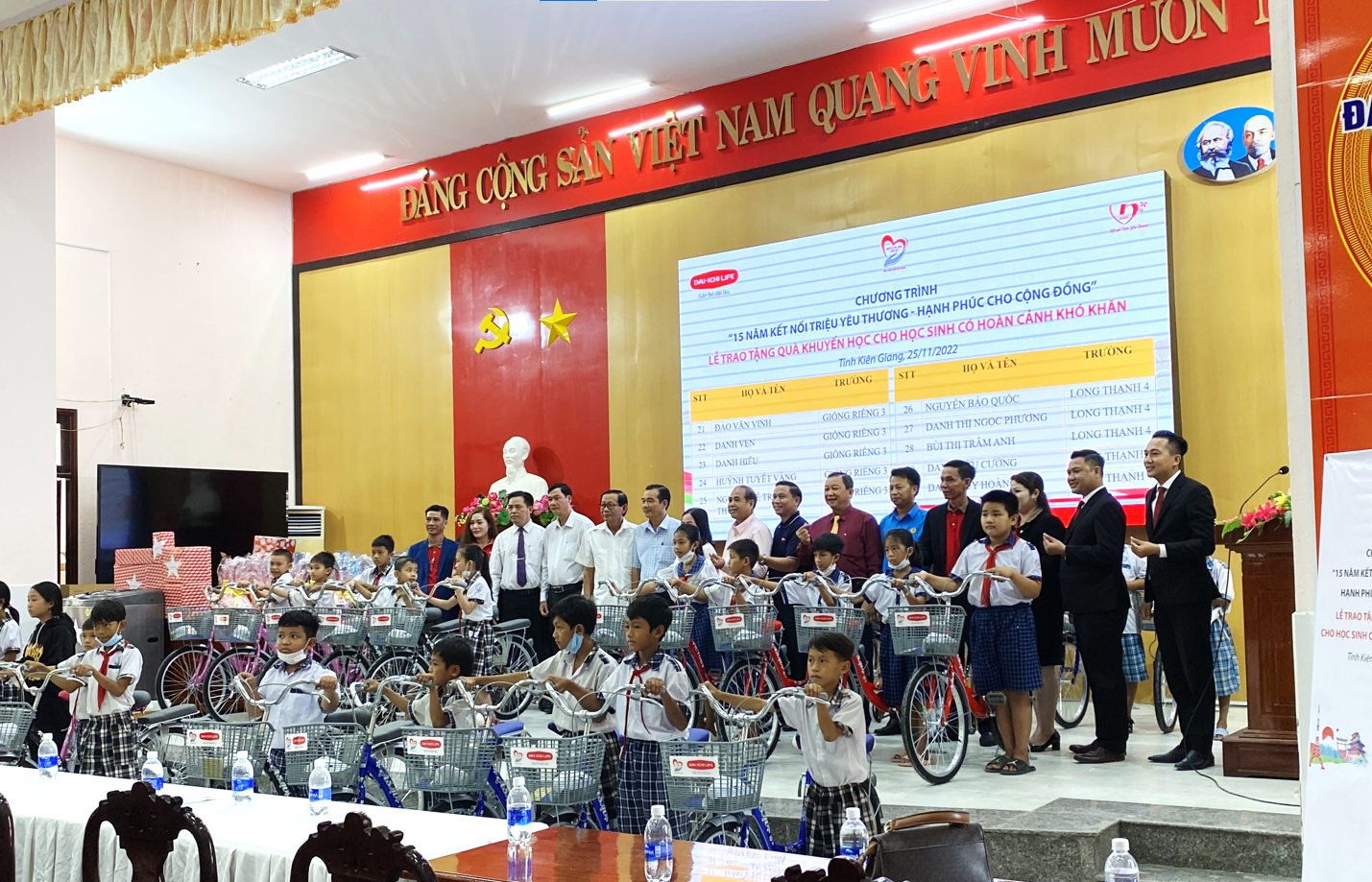 Dai-ichi Life Việt Nam tặng quà xe đạp cho học sinh có hoàn cảnh khó khăn tại các tỉnh thành Miền Nam...